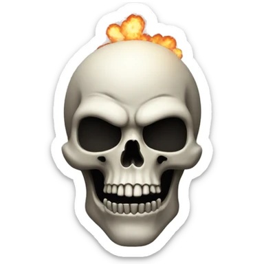 skull with bomb head sticker
