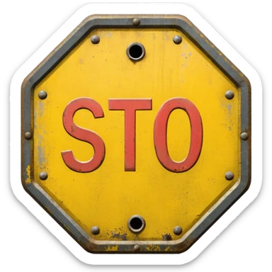 yellow stop sign sticker
