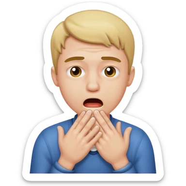 guy choking himself with both hands sticker