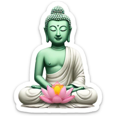 buddha with lotus flower emoticon sticker
