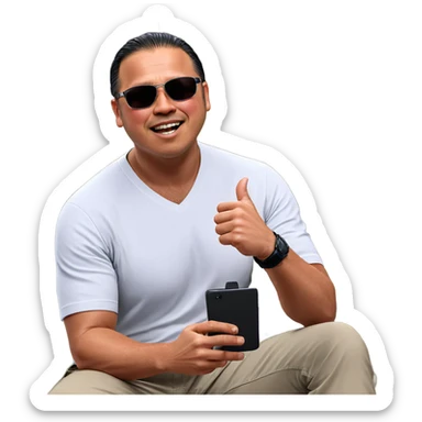 cool guy in sunglasses thumbs up sticker