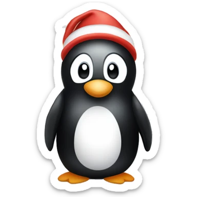 Ein Pinguin in Weihnachtsstimmung sticker