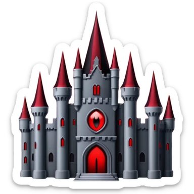 Dark Vampire Castle with the colors dark red and black, the castle should have dark red eys in the middle sticker