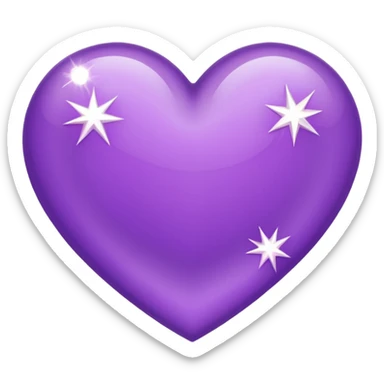 Heart purple with diamonds sticker