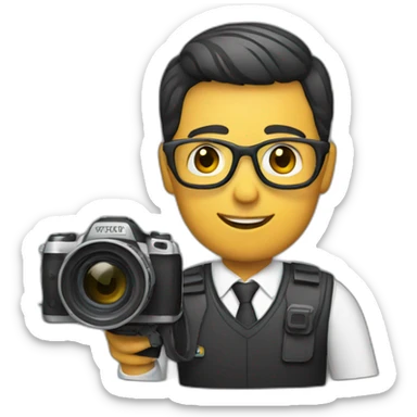 TV reporter with camera sticker