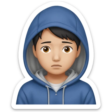 South Korean college student with a worried face (melange hoodie) sticker
