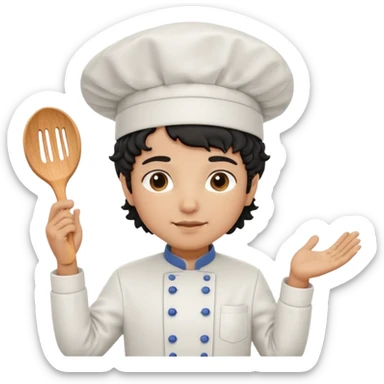 Una chef pelinegra con rulos sticker
