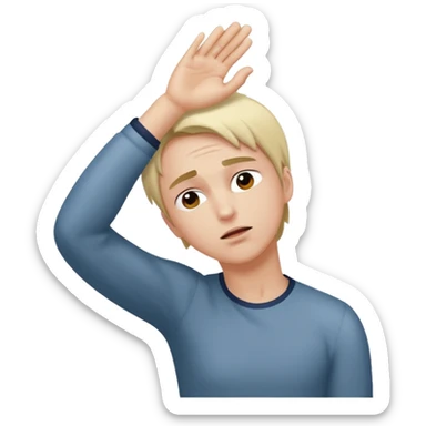 character with dramatic wrist on forehead fainting expressive pose sticker