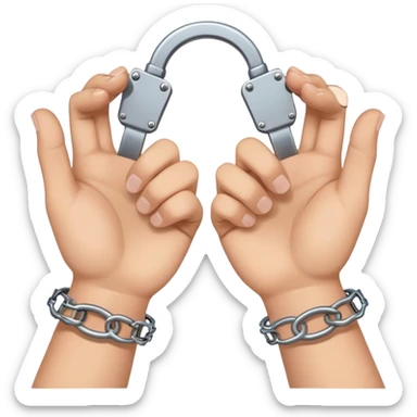 Hands with broken handcuffs  sticker