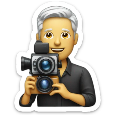 film director holding a cinema camera sticker
