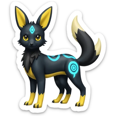 Umbreon-Electrike-Zeraora-Fakémon-hybrid-creature (full body)  sticker