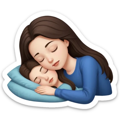 Brunette girl sleeping sticker