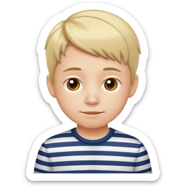 a kid wearing stripped shirt        sticker