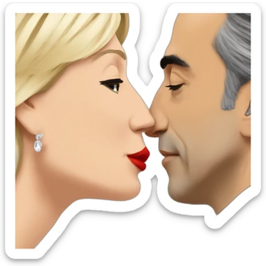 marine lepen kissing eric zemmour sticker