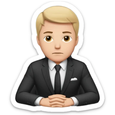 Business man sitting at a desk sticker