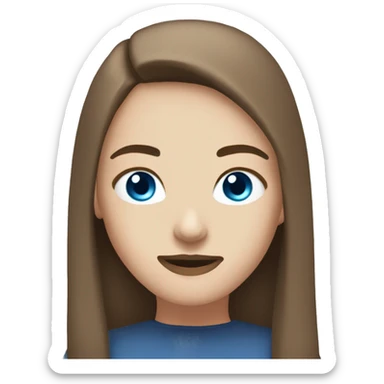 teenage girl long brown hair blue eyes with bald black man with brown eyes and a goatee sticker
