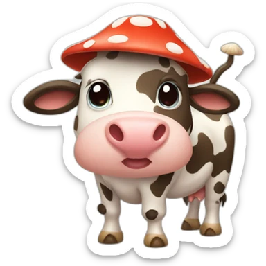 cow dressed as a mushroom sticker