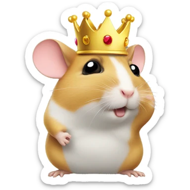 hamster in crown calls on the phone sticker