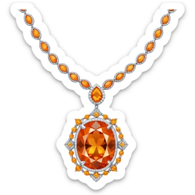 fantasy-magic-orange-necklace-diamonds sticker