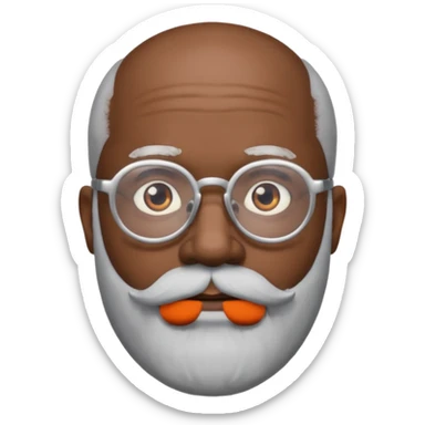 bald headed silver beard black man glasses sticker