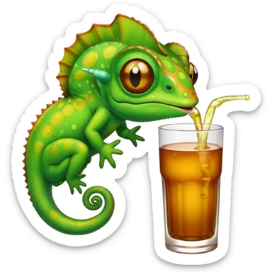 Un caméléon qui boit du tir au KambuaCha sticker