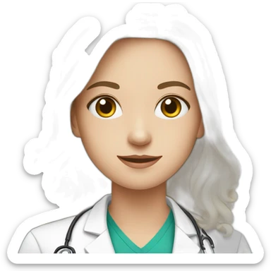 White young doctor taking part in an online conference sticker