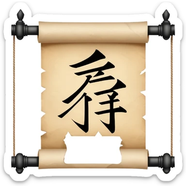 scroll with Chinese characters sticker