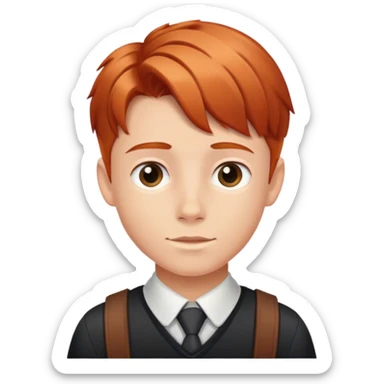 School boy with copper hair sticker
