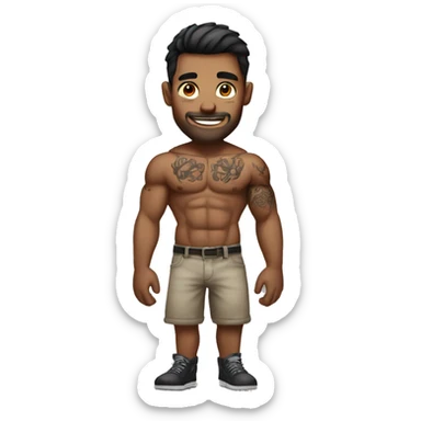 muscular male with tattoos sticker
