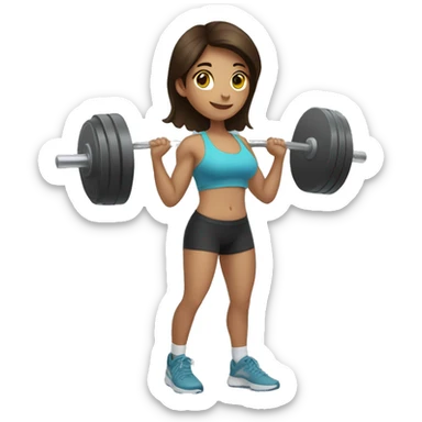 brunette girl lifting weights sticker
