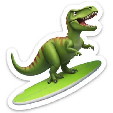 Dinosaur surfing  sticker