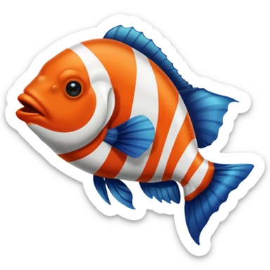 Poisson clown noir et blanc sticker