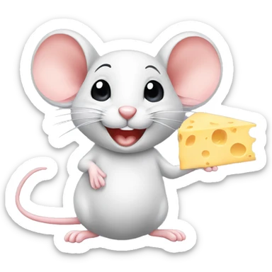 Mouse with cheese vector sticker