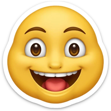 Um emoji souriant classique avec des yeux draguer, qui met un doigt dans sa bouche  sticker