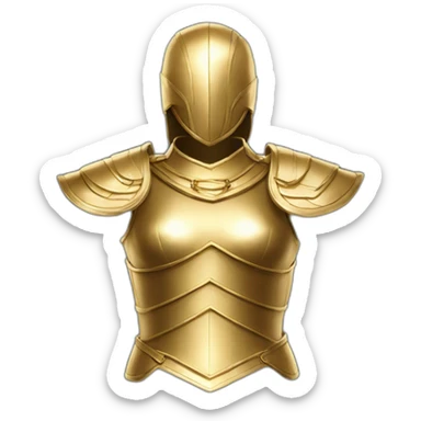 golden female breastplate sticker