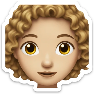 white girl with green eyes and brown wavy hair sticker