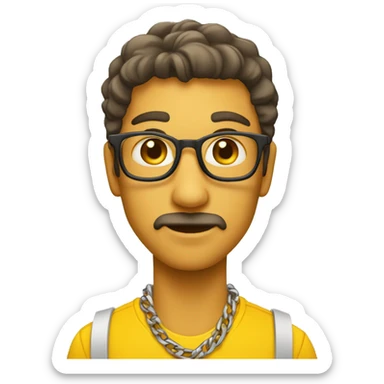 HOMBRE AMARILLO CON CADENA DORADA  sticker