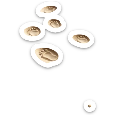 **Baby footsteps lead ahead of larger ones**, as if guiding the adult forward.  on sand sticker