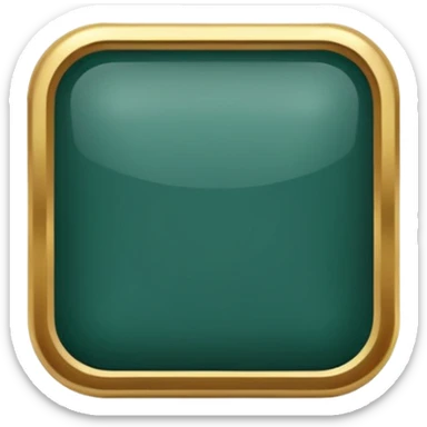 Blank dark Jade and gold edged rounded square icon button sticker