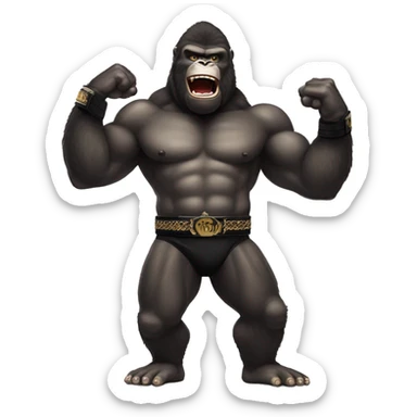 king kong holding mma belt sticker