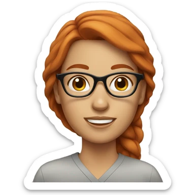 Redhead gal with glasses sticker