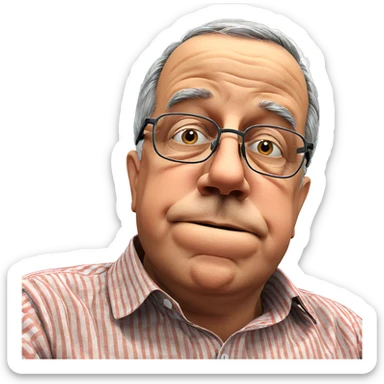 old man with glasses portrait sticker