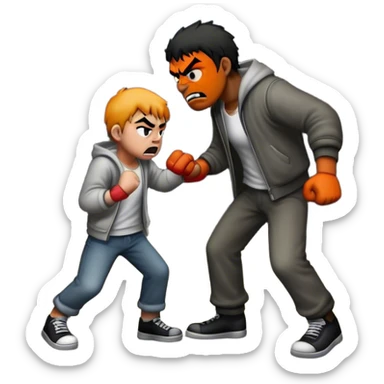 thug beating up a kid sticker