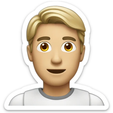 man is working in pc sticker