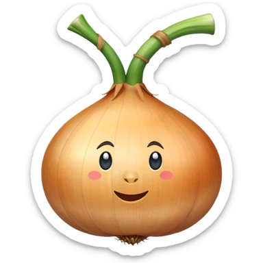 an onion emoji with a handle sticker