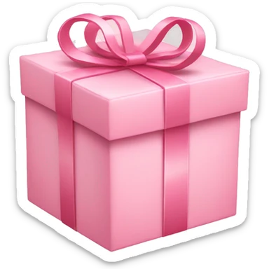 heart shaped light pink gift box sticker