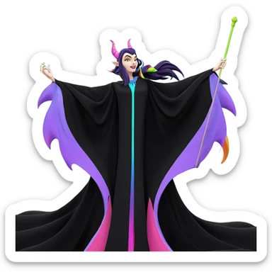 girl with colorful horns staff sticker