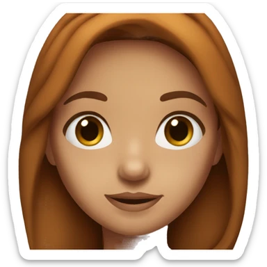 a girl with reddish-brown hair, brown eyes, brown eyebrows, and slightly swarthy skin sticker