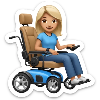 woman in motorized wheelchair sticker