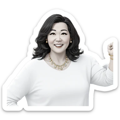 smiling girl with jewelry sticker